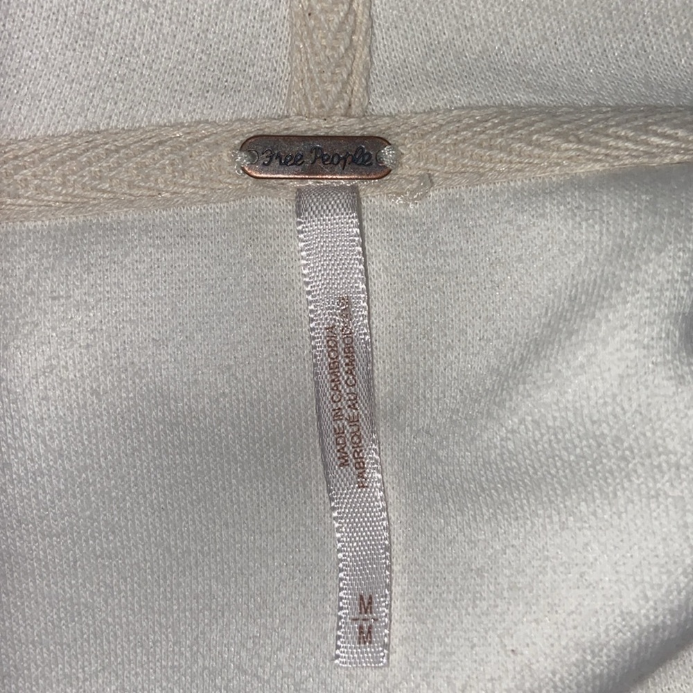 Free People Solid Ivory Nomad Hooded Relaxed Shacket Size Medium - Picture 6 of 7